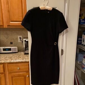 Coldwater Creek Classic Black Dress with Gold Accent
